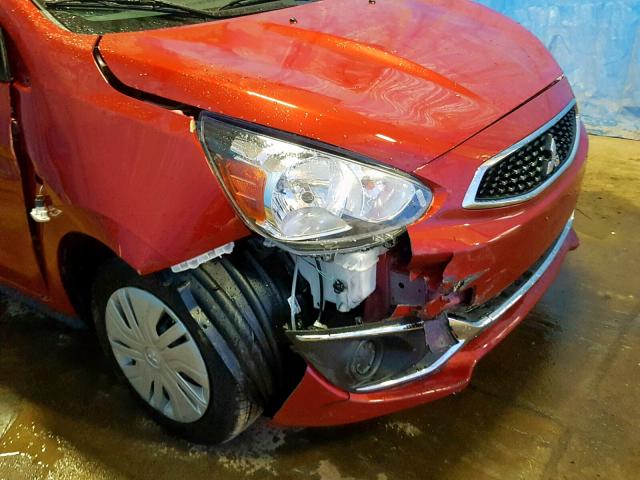 ML32A3HJ5KH014245 - 2019 MITSUBISHI MIRAGE ES RED photo 9