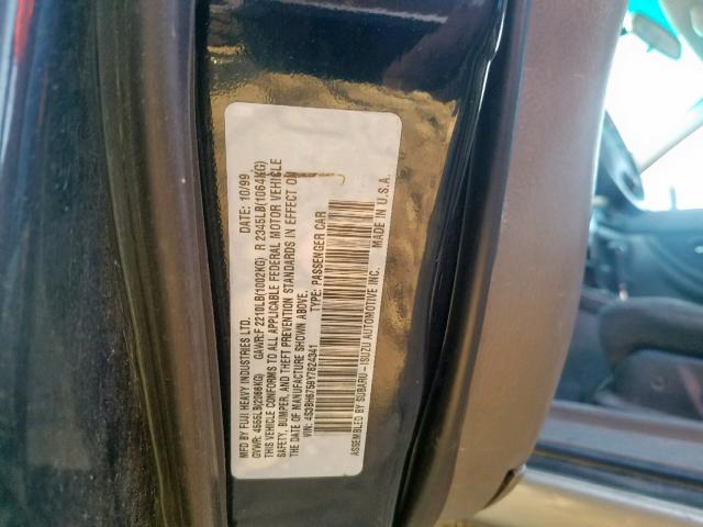 4S3BH6759Y7624341 - 2000 SUBARU LEGACY OUT BLUE photo 10