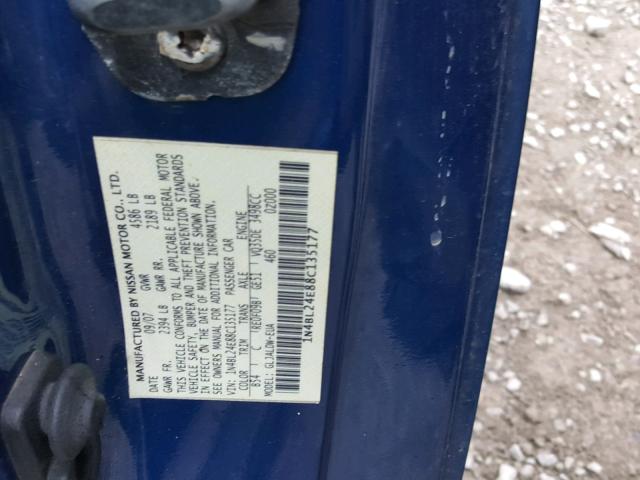 1N4BL24E88C135177 - 2008 NISSAN ALTIMA 3.5 BLUE photo 10