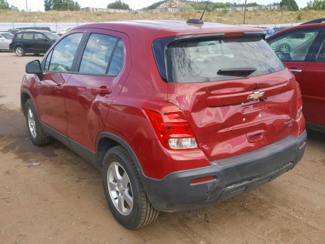 KL7CJPSB9FB161054 - 2015 CHEVROLET TRAX 1LS RED photo 3