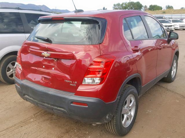 KL7CJPSB9FB161054 - 2015 CHEVROLET TRAX 1LS RED photo 4