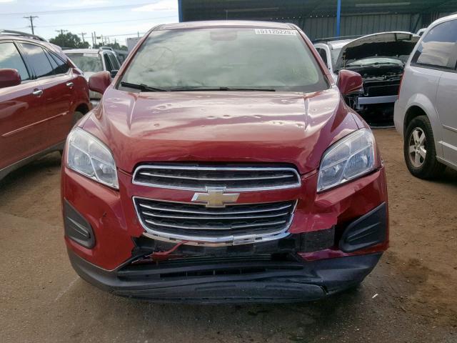 KL7CJPSB9FB161054 - 2015 CHEVROLET TRAX 1LS RED photo 9