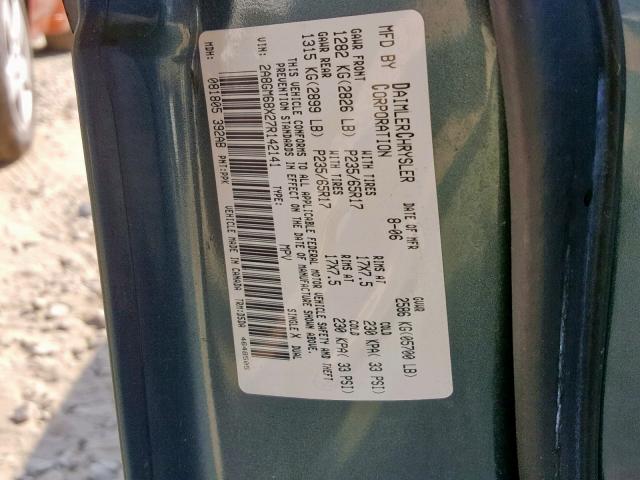 2A8GM68X27R142141 - 2007 CHRYSLER PACIFICA T BLUE photo 10