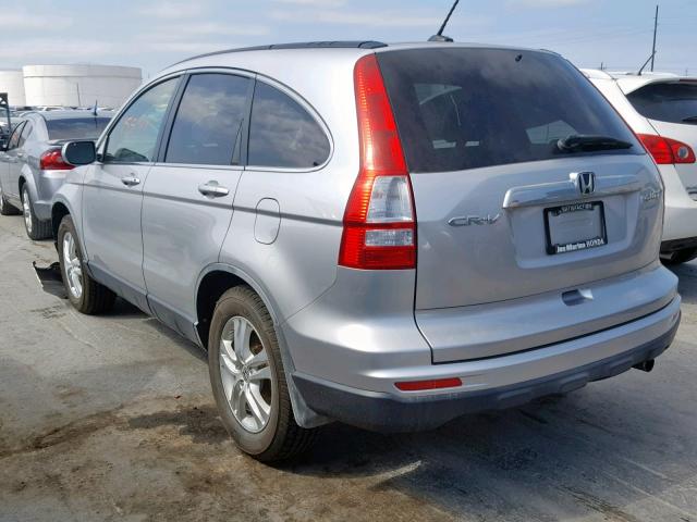 JHLRE4H71BC034728 - 2011 HONDA CR-V EXL SILVER photo 3