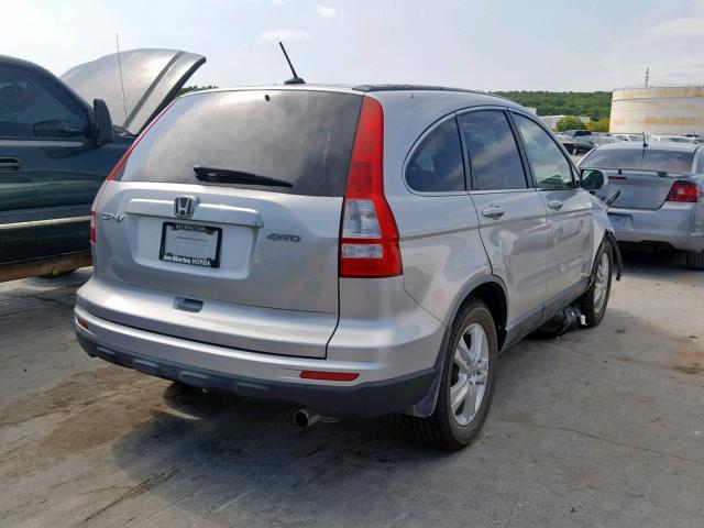 JHLRE4H71BC034728 - 2011 HONDA CR-V EXL SILVER photo 4