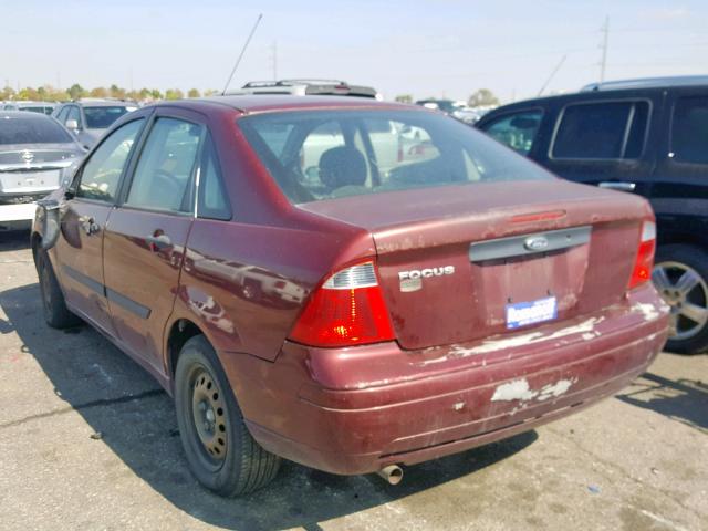 1FAFP34N37W321086 - 2007 FORD FOCUS ZX4 RED photo 3