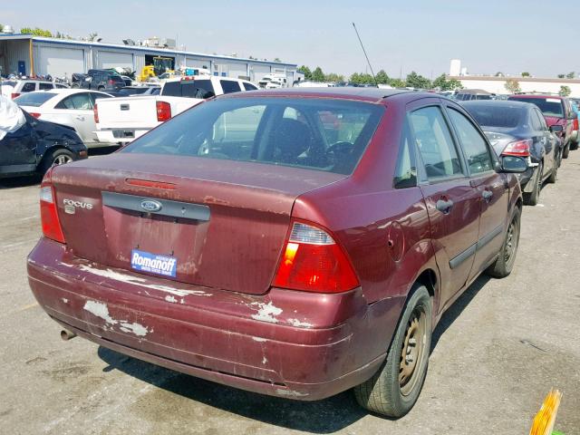 1FAFP34N37W321086 - 2007 FORD FOCUS ZX4 RED photo 4