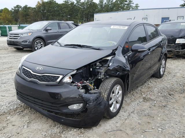 KNADN4A31D6115130 - 2013 KIA RIO EX BLACK photo 2