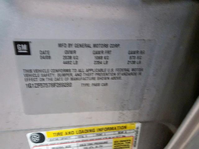 1G1ZF57578F269280 - 2008 CHEVROLET MALIBU HYB GRAY photo 10