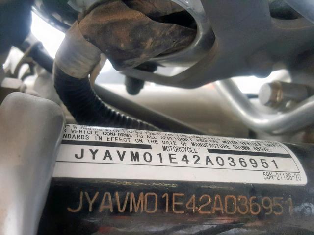 JYAVM01E42A036951 - 2002 YAMAHA XVS65 BASE BLACK photo 10