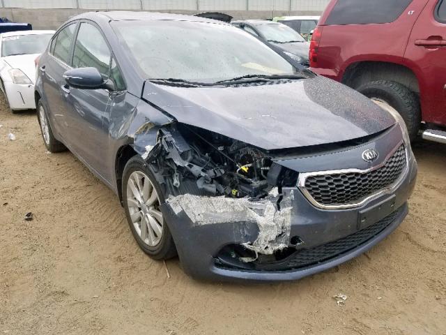 KNAFX4A82E5107415 - 2014 KIA FORTE EX GRAY photo 1