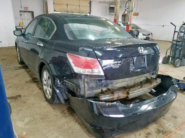 1HGCP36858A018640 - 2008 HONDA ACCORD EXL BLACK photo 3