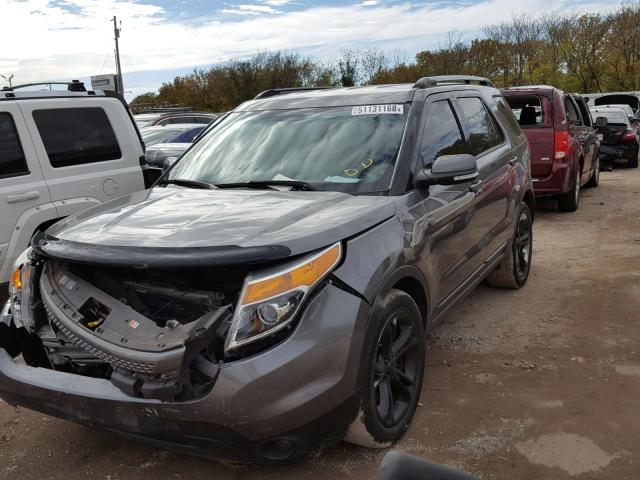 1FM5K7F83EGC01696 - 2014 FORD EXPLORER L GRAY photo 2