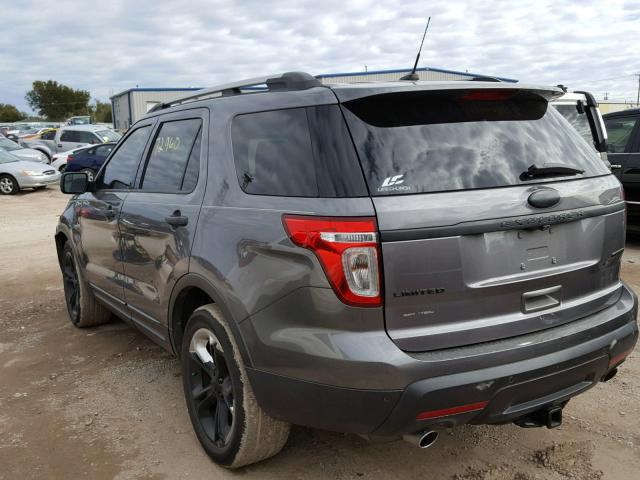 1FM5K7F83EGC01696 - 2014 FORD EXPLORER L GRAY photo 3