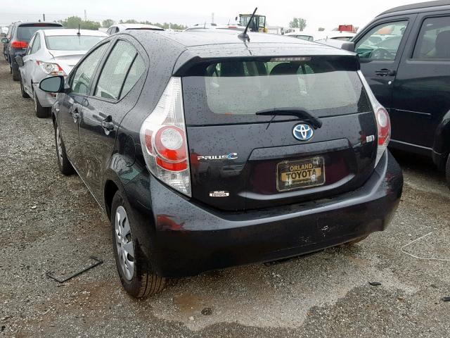 JTDKDTB32D1552931 - 2013 TOYOTA PRIUS C BLACK photo 3