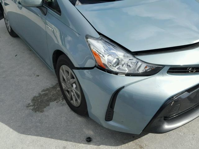 JTDZN3EU3FJ030408 - 2015 TOYOTA PRIUS V GREEN photo 9