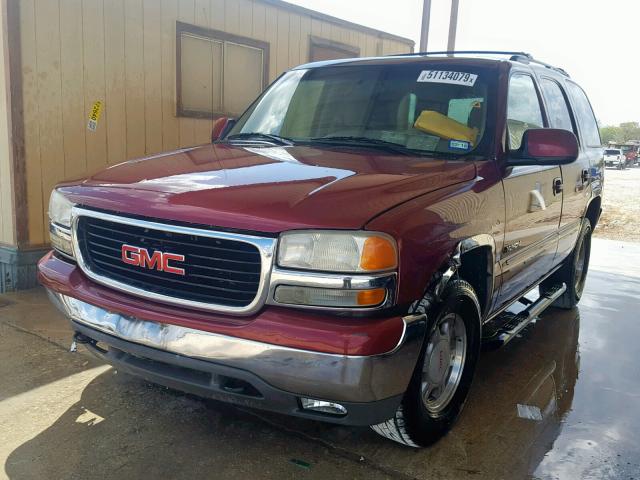 1GKEC13T01J307564 - 2001 GMC YUKON MAROON photo 2