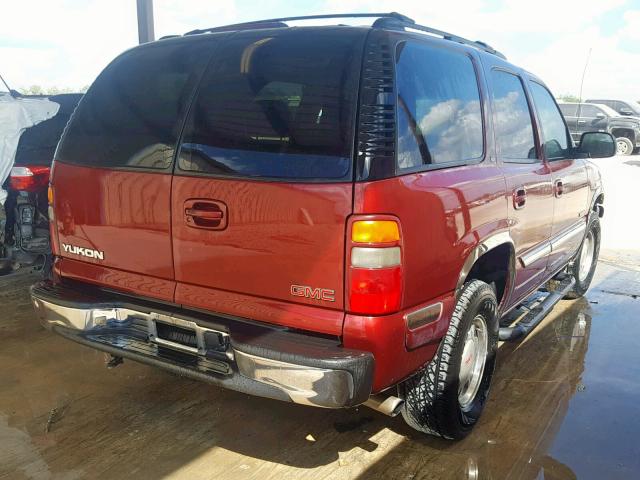 1GKEC13T01J307564 - 2001 GMC YUKON MAROON photo 4