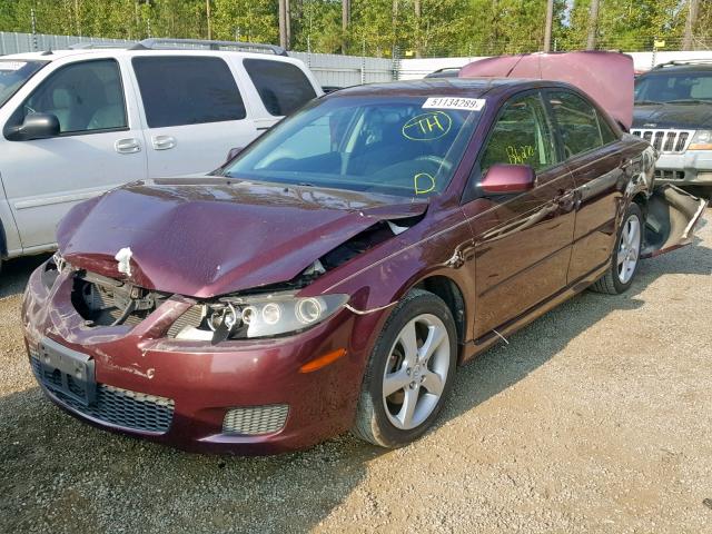 1YVHP80C885M46414 - 2008 MAZDA 6 I BURGUNDY photo 2