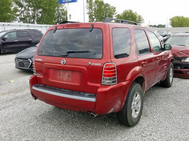 4M2CU39H37KJ19486 - 2007 MERCURY MARINER HE RED photo 4