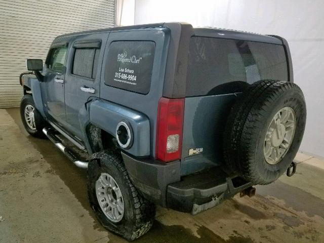 5GTDN13E578239063 - 2007 HUMMER H3 BLUE photo 3