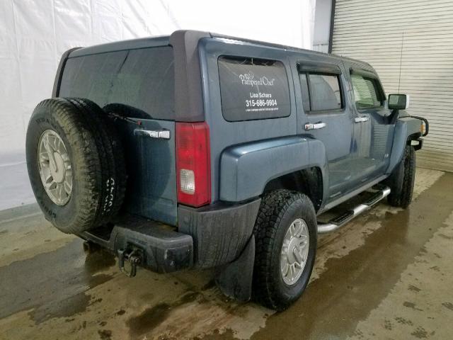 5GTDN13E578239063 - 2007 HUMMER H3 BLUE photo 4