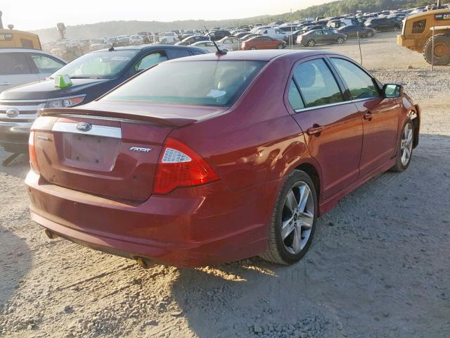 3FAHP0KC2AR112098 - 2010 FORD FUSION SPO RED photo 4