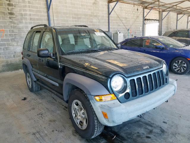 1J4GL48K05W533113 - 2005 JEEP LIBERTY SP GREEN photo 1