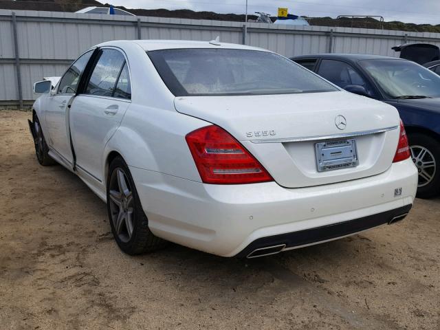 WDDNG7BB9AA353153 - 2010 MERCEDES-BENZ S 550 WHITE photo 3