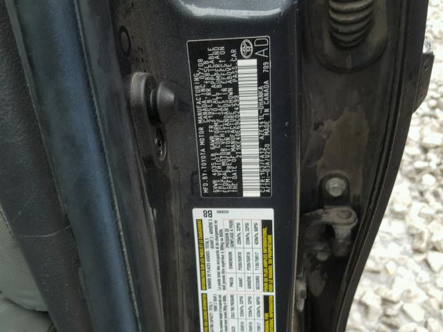 2T1KE40E69C024299 - 2009 TOYOTA COROLLA MA GRAY photo 10