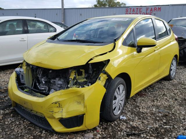 JHMGK5H57GX000809 - 2016 HONDA FIT LX YELLOW photo 2