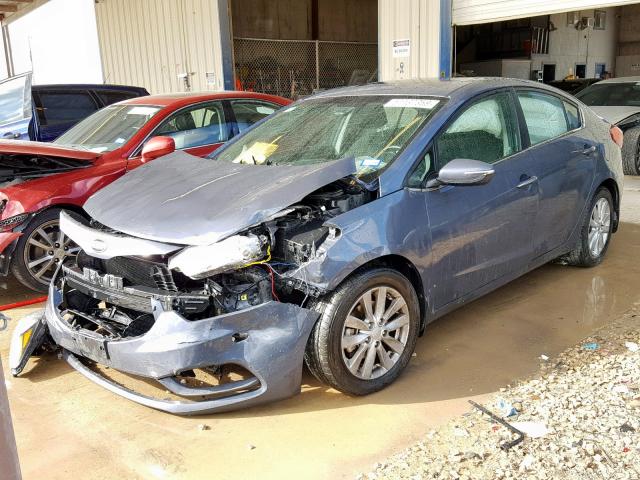 KNAFX4A85E5119512 - 2014 KIA FORTE EX GRAY photo 2