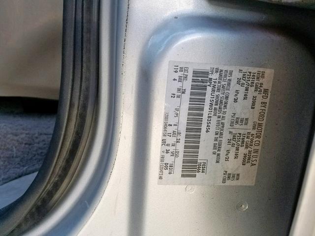 1FMRU15W01LB35456 - 2001 FORD EXPEDITION SILVER photo 10