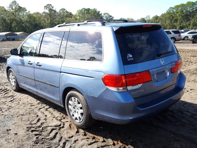 5FNRL3H22AB020906 - 2010 HONDA ODYSSEY LX BLUE photo 3