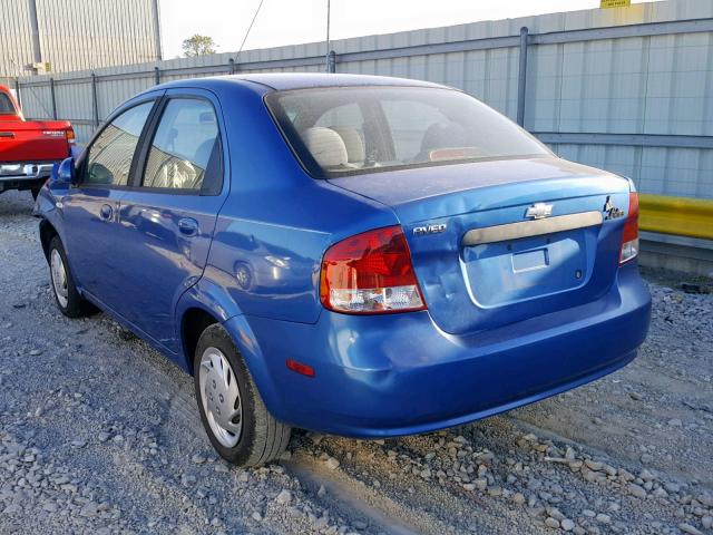 KL1TD56656B613424 - 2006 CHEVROLET AVEO BASE Mavi foto 3