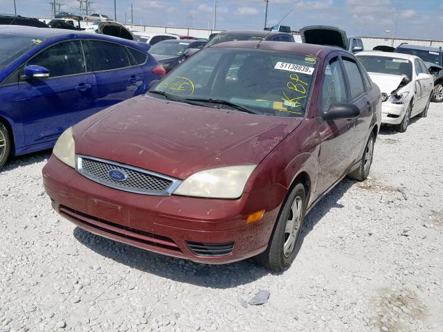 1FAFP34N77W139925 - 2007 FORD FOCUS ZX4 RED photo 2