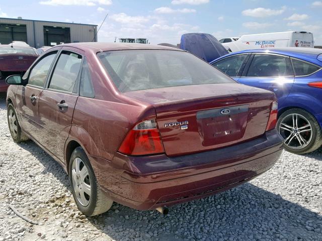 1FAFP34N77W139925 - 2007 FORD FOCUS ZX4 RED photo 3