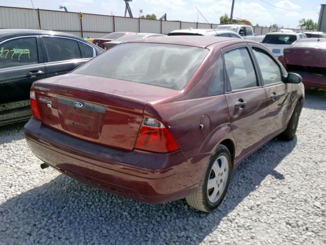 1FAFP34N77W139925 - 2007 FORD FOCUS ZX4 RED photo 4