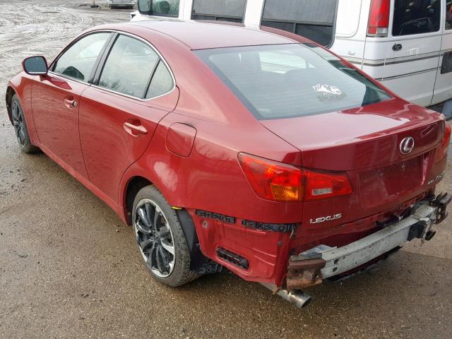 JTHCK262165000806 - 2006 LEXUS IS 250 RED photo 3