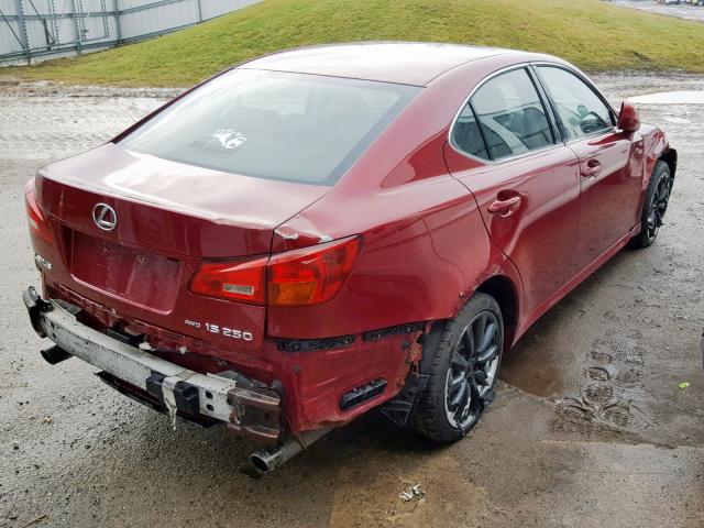 JTHCK262165000806 - 2006 LEXUS IS 250 RED photo 4