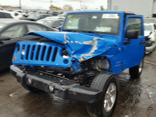 1J4AA2D13BL628095 - 2011 JEEP WRANGLER S BLUE photo 2