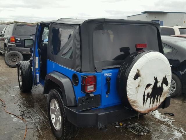 1J4AA2D13BL628095 - 2011 JEEP WRANGLER S BLUE photo 3