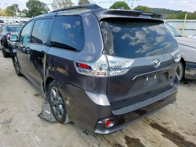 5TDXZ3DC5JS939752 - 2018 TOYOTA SIENNA SE CHARCOAL photo 3