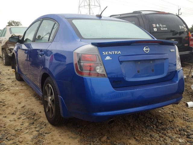 3N1AB6AP9CL660156 - 2012 NISSAN SENTRA 2.0 BLUE photo 3