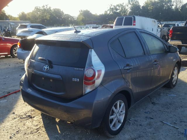 JTDKDTB37C1513721 - 2012 TOYOTA PRIUS C CHARCOAL photo 4