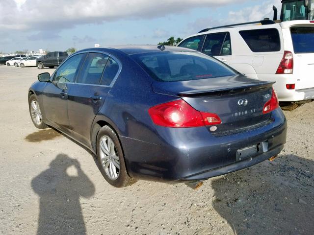 JN1CV6AR7AM252422 - 2010 INFINITI G37 BLUE photo 3