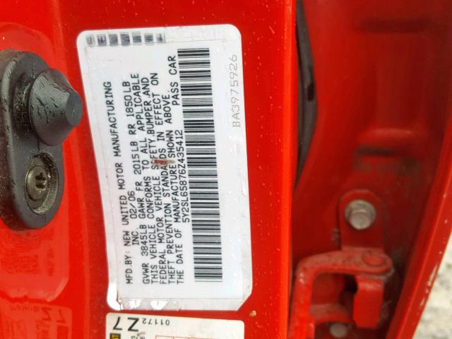 5Y2SL65876Z435412 - 2006 PONTIAC VIBE RED photo 10