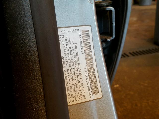 WVWWH63B73E225512 - 2003 VOLKSWAGEN PASSAT GLX 灰色 照片 10