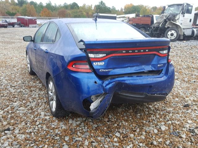 1C3CDFBAXDD214426 - 2013 DODGE DART SXT BLUE photo 3