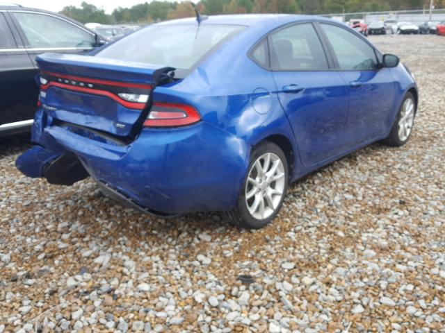 1C3CDFBAXDD214426 - 2013 DODGE DART SXT BLUE photo 4